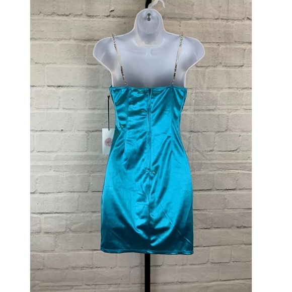 Crystal Sky• Women’s Sweetheart Blue Rhinestones Strap Dress SIZE MEDIUM NWT - Picture 10 of 11